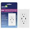 Leviton Decora USB Receptacle 60W (6A) Dual Type-C/C Power Delivery 15A in White