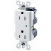 Leviton Decora 15 Amp Industrial Grade Self Grounding Duplex Surge Outlet, White